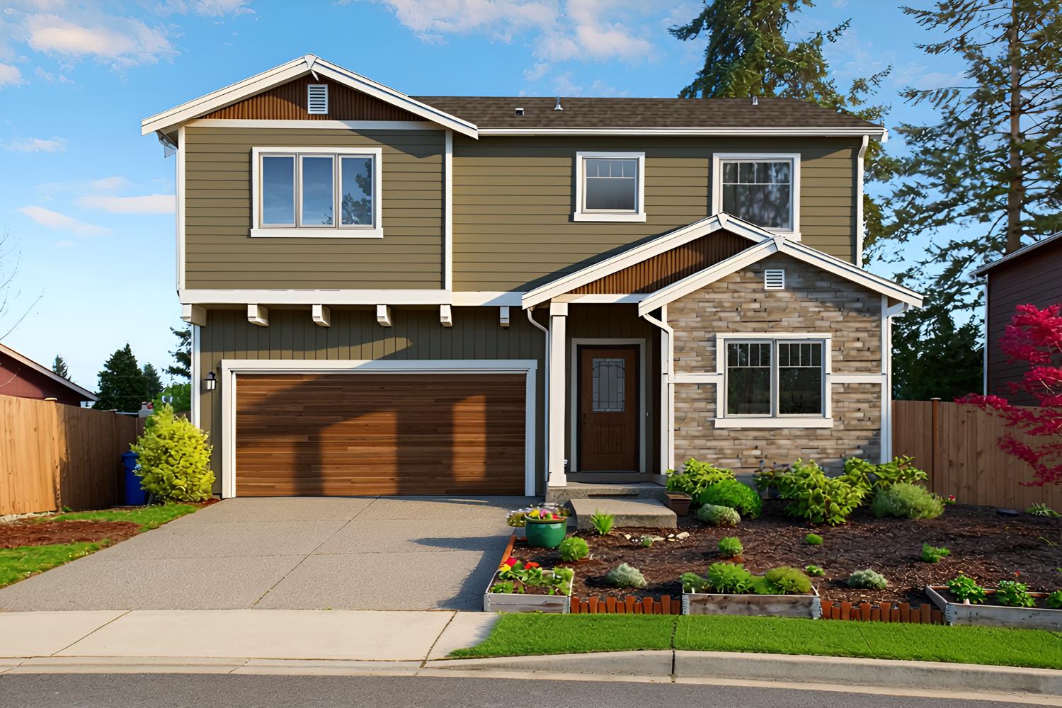 Two-story home with Image Enhance applied — the polished result clients receive